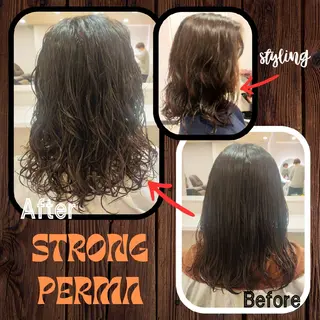 セミロング パーマ GR 髪質改善トリートメント×ヘッドスパ【ジーアール】所属・🌺中村🌺毎日楽し くなる髪をご提案✨のヘアスタイル