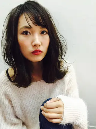 ミディアム ✂️小顔カット✂️ 山本有紀のヘアスタイル