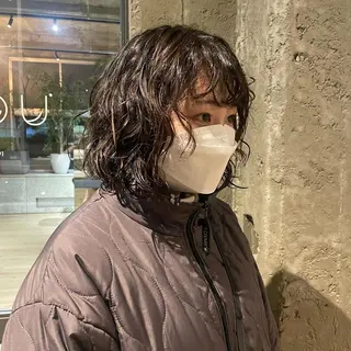 ミディアム パーマ SOU所属・ふるかわ れなのヘアスタイル