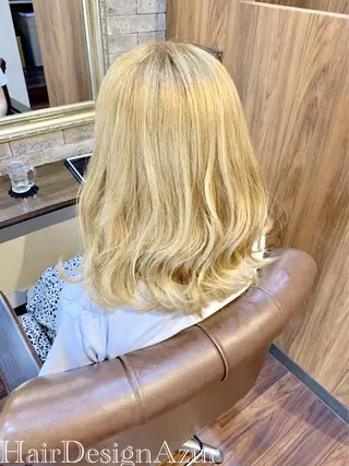 セミロング カラー HairDesign Azurのヘアスタイル