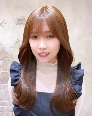 ロング カラー On所属・顔まわりカット🌟 くびれヘア/寺門遥輝のヘアスタイル