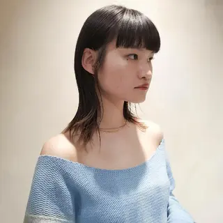 ミディアム カラー 韓国レイヤー suzuのヘアスタイル