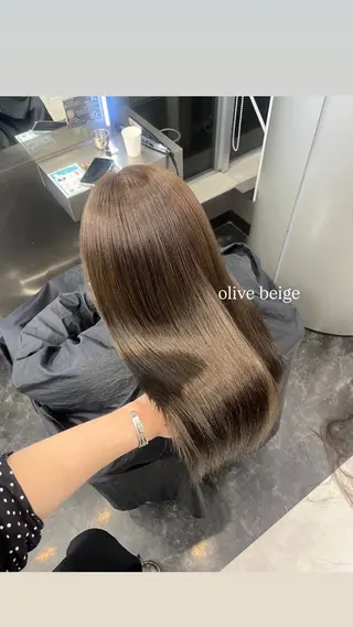 セミロング カラー ヘアアレンジ ハイトーン/透明感 髪質改善/rinaのヘアスタイル