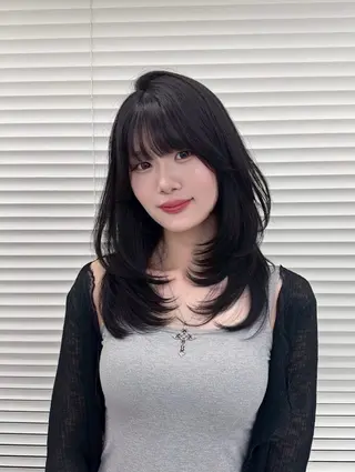 ロング GO TODAY 原宿Verno店所属・韓国風レイヤー/顔周 り×透明感/きょうのヘアスタイル