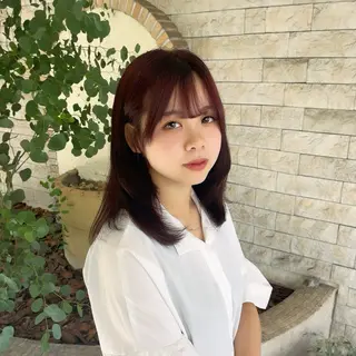 ミディアム カラー suzuka/透明感 カラー 美髪縮毛矯正のヘアスタイル