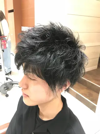 ショート カラー ヘアアレンジ メンズ テラモト カズヨシのヘアスタイル