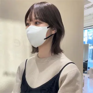 ミディアム カラー cie所属・ボブ/ミニボブ 透明感カラーkadoのヘアスタイル