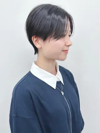 ショート とうい/パーマボブ/ くせ毛/丸みボブのヘアスタイル