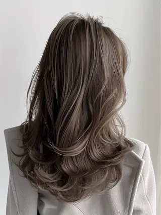 ロング カラー 梨ア/ボブショート/ ブリーチ無し艶カラーのヘアスタイル