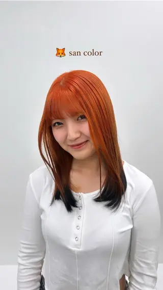 セミロング カラー moeka/札幌/ 透明感カラーのヘアスタイル