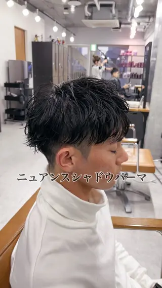 ショート カラー パーマ メンズ メンズカット メンズパーマヤマザキのヘアスタイル