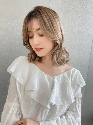 ミディアム 山本翔一郎 韓国顔周りレイヤーのヘアスタイル