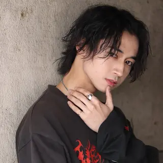 ミディアム カラー パーマ メンズ シースルーマッシュ/ メンズ/KYOHEIのヘアスタイル