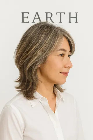 ミディアム カラー 白髪手術/レイヤー /浦和⭐️Ryu⭐️のヘアスタイル