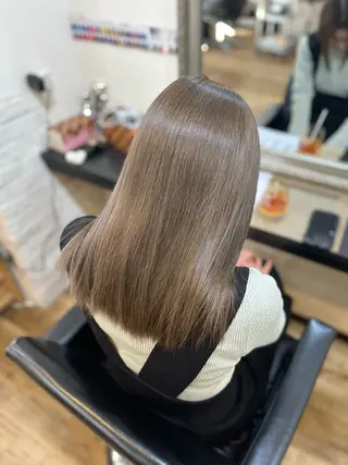 セミロング カラー ヘアアレンジ きむえり/髪質改善 /セット/カラーのヘアスタイル