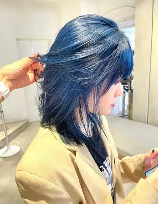 ミディアム カラー メンズヘア個性派 ネイル/コトミ🐸のヘアスタイル