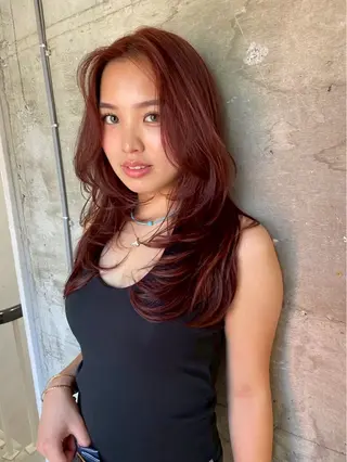 カラー mao 暖色 海外風カラー🌿❤️のヘアスタイル