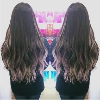 ロング カラー れん/ハイトーン /エクステ/韓国風のヘアスタイル