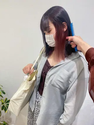 ミディアム カラー 韓国風デザイン 💐MIZUKI💐のヘアスタイル