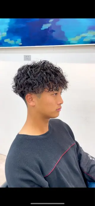 パーマ メンズ 西新/siohair 似合わせ/石尾刻矢のヘアスタイル