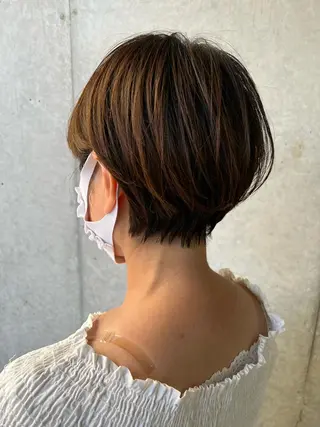 ショート 目を惹く艶髪/髪質 改善カラー🤎ぐっちのヘアスタイル