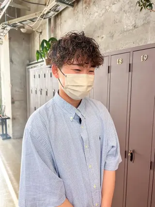 パーマ メンズ 水野 雪 /パーマ/暖色カラーのヘアスタイル