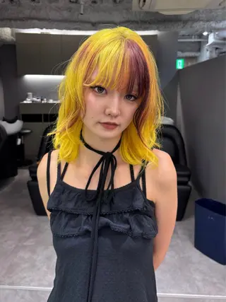 ミディアム カラー 名古屋／デザイン／ ブリーチ/松井亮磨のヘアスタイル