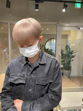 カラー メンズ 透明感カラー 大人グレージュ有村のヘアスタイル