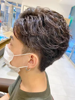 ショート パーマ メンズ 💈メンズ特化 美容師サキ💈のヘアスタイル