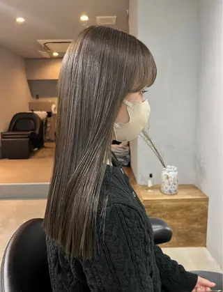 セミロング カラー akane/ボブ /オリーブ/ブラウンのヘアスタイル