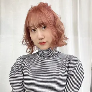 ミディアム カラー ヘアアレンジ 🎀taro ブリーチなしカラーのヘアスタイル