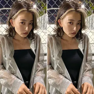 ミディアム カラー  渡部 妃月のヘアスタイル