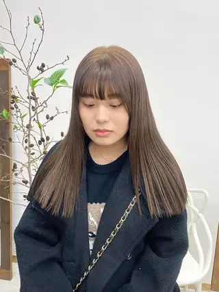 セミロング カラー ヘアアレンジ ハル🌸柔色/ ブリーチなし/艶髪のヘアスタイル