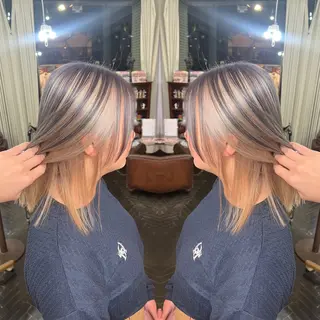 セミロング カラー レイヤー/ボブ/ ミニボブ/AOIのヘアスタイル