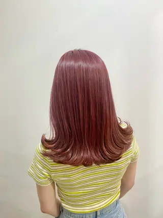 セミロング カラー たなか もえなのヘアスタイル