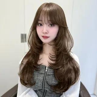 ロング カラー モテ韓国ヘア/ レイヤー🤍RIKAのヘアスタイル