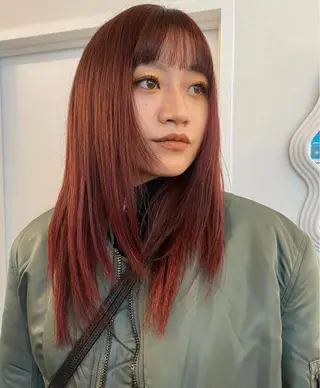 セミロング カラー tomu/天神大名/ 透明感カラー🐧のヘアスタイル