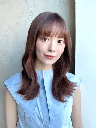 セミロング カラー レイヤー/艶カラー 韓国/石戸谷海斗のヘアスタイル