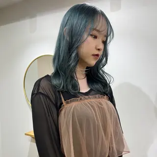 ミディアム カラー ハイトーン/心斎橋/ honomiのヘアスタイル