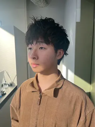 ショート パーマ メンズ ニュアンスパーマ/ ウルフ/ときなのヘアスタイル