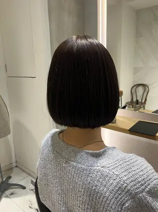 ショート ナミ🩶暗髪/暖色 ❤️/透明感/縮毛のヘアスタイル