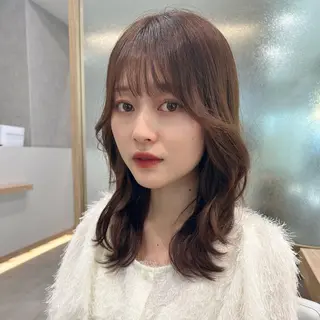 セミロング 顔周り🇰🇷韓国 レイヤー/いづみ💞のヘアスタイル
