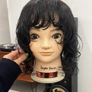 セミロング パーマ レイヤーパーマ、ボブ 小須田ゆあのヘアスタイル