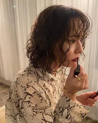 ミディアム パーマ 原 瑞希のヘアスタイル