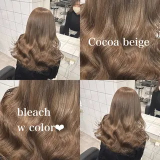 セミロング カラー NAMI🤎ブラウン &ミルクティー🤍のヘアスタイル