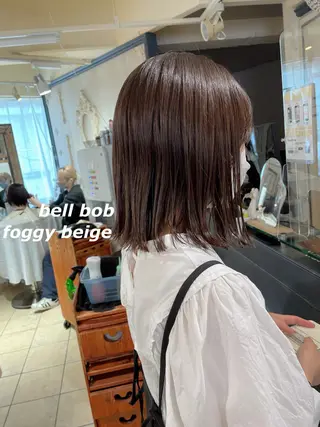 ミディアム カラー 切りっぱなしボブ ソノキユウカのヘアスタイル