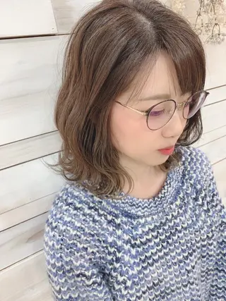 ミディアム ハッシュカット/ボブ /レイヤー/彩奈のヘアスタイル
