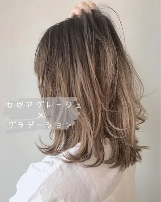 ミディアム カラー ヘアアレンジ パーマ×ウルフカット koya☆のヘアスタイル