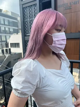 ミディアム カラー 垢抜けハイトーン×ブ ロウリストAZUKIのヘアスタイル