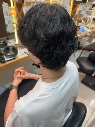 ショート パーマ メンズ パーマ/ハイトーン /吉田眞のヘアスタイル